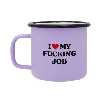 I love my fucking job, Κούπα Μεταλλική εμαγιέ ΜΑΤ Light Pastel Purple 360ml