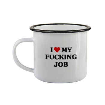 I love my fucking job, Κούπα εμαγιέ με μαύρο χείλος 360ml