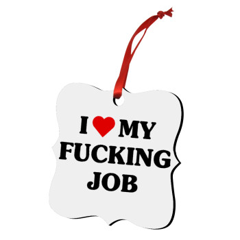 I love my fucking job, Στολίδι Χριστουγεννιάτικο στολίδι polygon ξύλινο 7.5cm