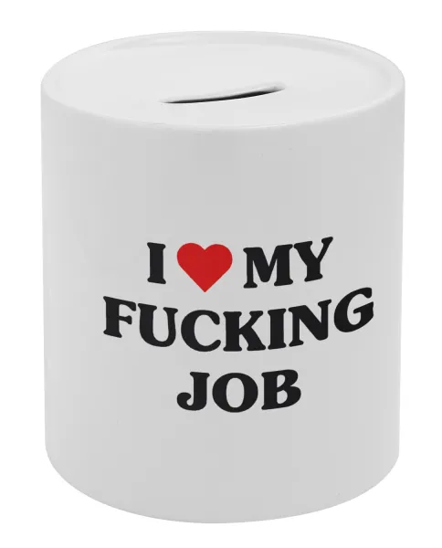 I love my fucking job — Porcelain money box with stopper