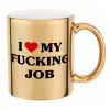 Mug ceramic, gold mirror, 330ml