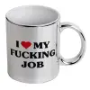 Mug ceramic, silver mirror, 330ml