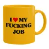 Ceramic coffee mug yellow, 330ml
