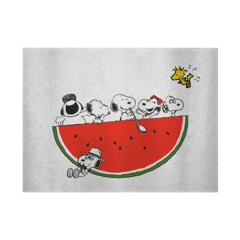 Snoopy summer, Επιφάνεια κοπής γυάλινη (38x28cm)