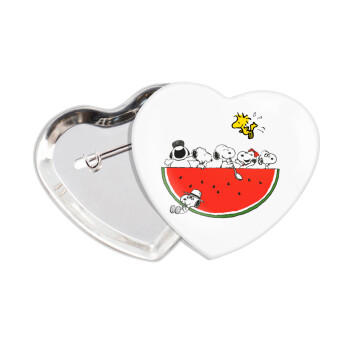 Snoopy summer, Κονκάρδα παραμάνα καρδιά (57x52mm)