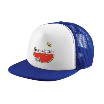 Snoopy summer, Καπέλο Soft Trucker με Δίχτυ Blue/White 