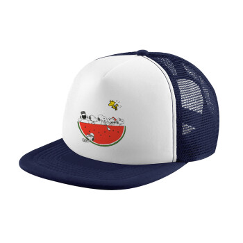 Snoopy summer, Καπέλο Ενηλίκων Soft Trucker με Δίχτυ Dark Blue/White (POLYESTER, ΕΝΗΛΙΚΩΝ, UNISEX, ONE SIZE)