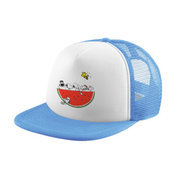 Snoopy summer, Καπέλο Soft Trucker με Δίχτυ Γαλάζιο/Λευκό