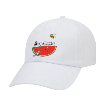 Snoopy summer, Καπέλο Baseball Λευκό (5-φύλλο, unisex)