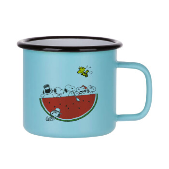 Snoopy summer, Κούπα Μεταλλική εμαγιέ ΜΑΤ σιέλ 360ml