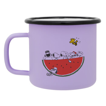 Snoopy summer, Κούπα Μεταλλική εμαγιέ ΜΑΤ Light Pastel Purple 360ml