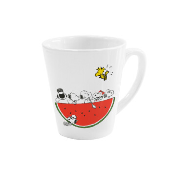 Snoopy summer, Κούπα κωνική Latte Λευκή, κεραμική, 300ml
