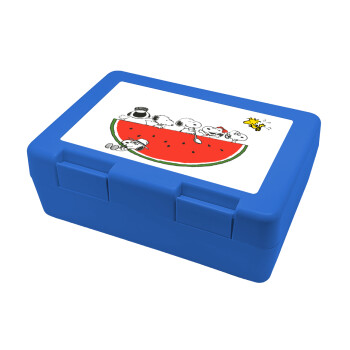 Snoopy summer, Παιδικό δοχείο κολατσιού ΜΠΛΕ 185x128x65mm (BPA free πλαστικό)