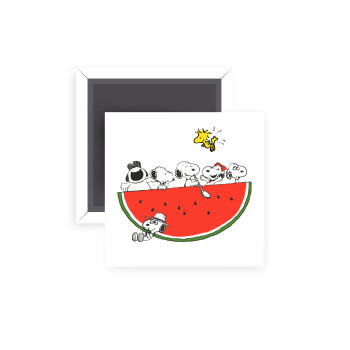 Snoopy summer, Μαγνητάκι ψυγείου τετράγωνο διάστασης 5x5cm