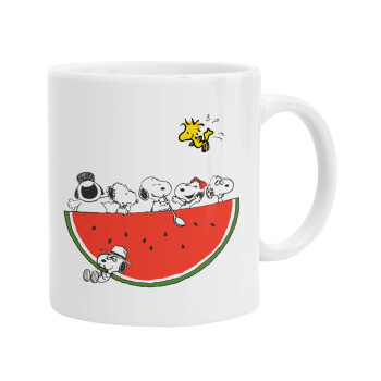 Snoopy summer, Ceramic coffee mug, 330ml (1pcs)