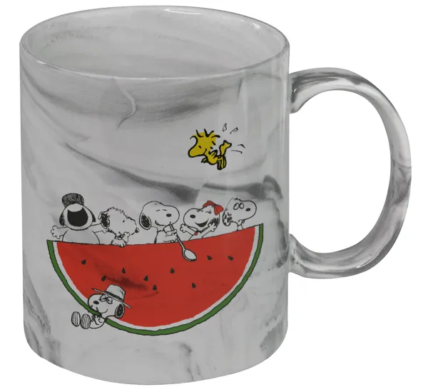 Snoopy summer — Κούπα κεραμική, marble style (μάρμαρο), 330ml