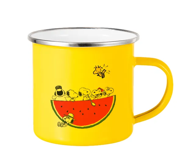Snoopy summer — Yellow Enamel Metallic Cup 360ml