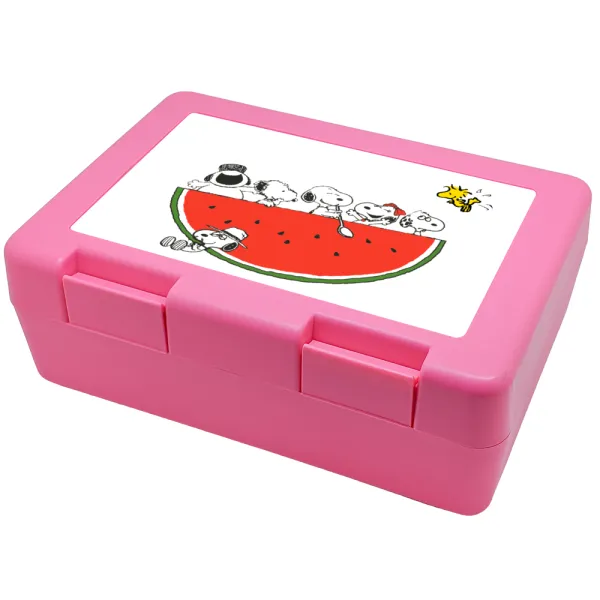 Snoopy summer — Παιδικό δοχείο κολατσιού ΡΟΖ 185x128x65mm (BPA free πλαστικό)