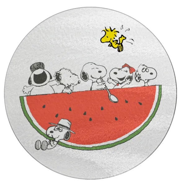 Snoopy summer — Επιφάνεια κοπής γυάλινη στρογγυλή (30cm)