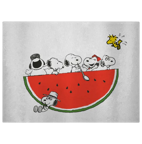 Snoopy summer — Επιφάνεια κοπής γυάλινη (38x28cm)