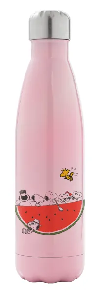 Snoopy summer — Metal mug thermos Pink Iridiscent (Stainless steel), double wall, 500ml