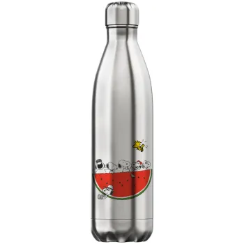 Snoopy summer, Μεταλλικό παγούρι θερμός Inox (Stainless steel), διπλού τοιχώματος, 750ml