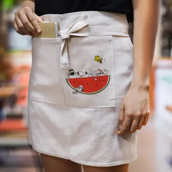 Snoopy summer, Ποδιά Μέσης με διπλή τσέπη Barista/Bartender, Beige