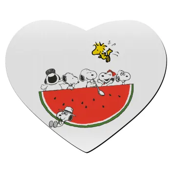 Snoopy summer, Mousepad heart 23x20cm