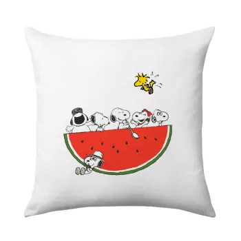 Snoopy summer, Μαξιλάρι καναπέ 40x40cm περιέχεται το  γέμισμα