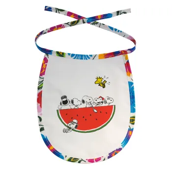 Snoopy summer, Σαλιάρα μωρού αλέκιαστη με κορδόνι Χρωματιστή