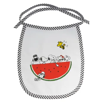 Snoopy summer, Σαλιάρα μωρού αλέκιαστη με κορδόνι Μαύρη