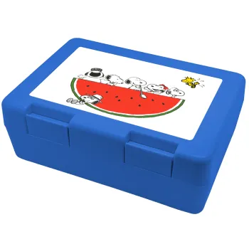 Snoopy summer, Children's cookie container BLUE 185x128x65mm (BPA free plastic)