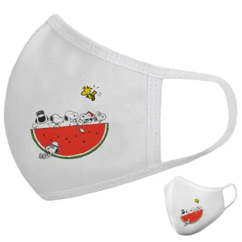 Snoopy summer, Μάσκα υφασμάτινη υψηλής άνεσης παιδική (Δώρο πλαστική θήκη)