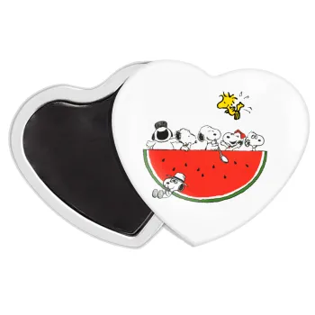 Snoopy summer, Μαγνητάκι καρδιά (57x52mm)
