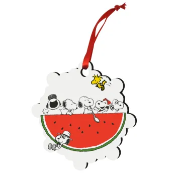 Snoopy summer, Στολίδι Χριστουγεννιάτικο στολίδι snowflake ξύλινο 7.5cm