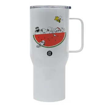 Snoopy summer, Mega Stainless steel Tumbler with lid, double wall 750L