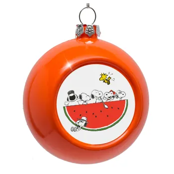 Snoopy summer, Orange Christmas tree ornament bauble 8cm