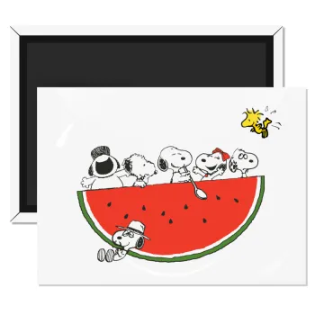 Snoopy summer, Ορθογώνιο μαγνητάκι ψυγείου διάστασης 9x6cm