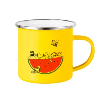 Snoopy summer, Yellow Enamel Metallic Cup 360ml