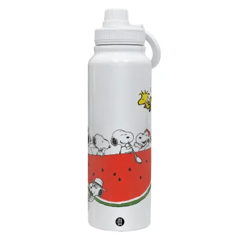 Snoopy summer, Θερμός 1L Ανοξείδωτο με Βάση Κινητού & Διπλά Τοιχώματα