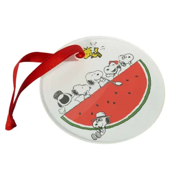 Snoopy summer, Christmas ornament glass 9cm