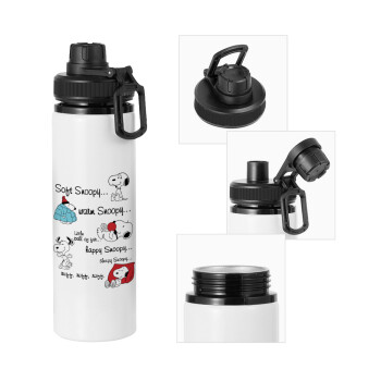 Snoopy manual, Μεταλλικό παγούρι νερού με καπάκι ασφαλείας, αλουμινίου 850ml