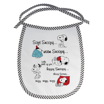 Snoopy manual, Σαλιάρα μωρού αλέκιαστη με κορδόνι Μαύρη