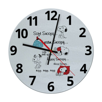 Snoopy manual, Ρολόι τοίχου γυάλινο (30cm)