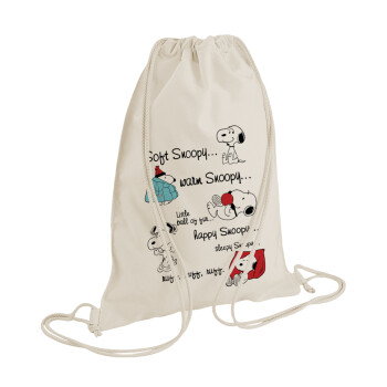 Snoopy manual, Τσάντα πλάτης πουγκί GYMBAG natural (28x40cm)
