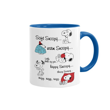 Snoopy manual, Mug colored blue, ceramic, 330ml
