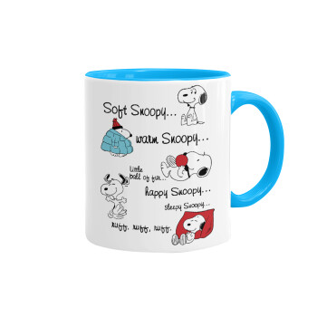 Snoopy manual, Mug colored light blue, ceramic, 330ml