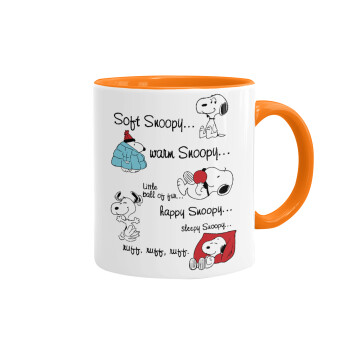 Snoopy manual, Mug colored orange, ceramic, 330ml
