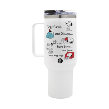 Snoopy manual, Mega Tumbler με καπάκι, διπλού τοιχώματος (θερμό) 1,2L