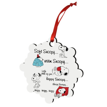 Snoopy manual, Christmas ornament snowflake wooden 7.5cm